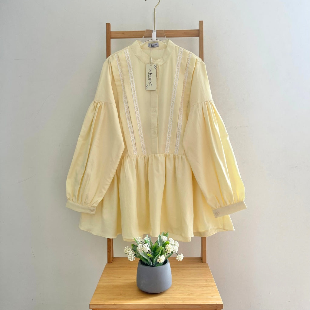 Image of Eclemix Top Lumna | Atasan Wanita Blouse Polos Renda Daily